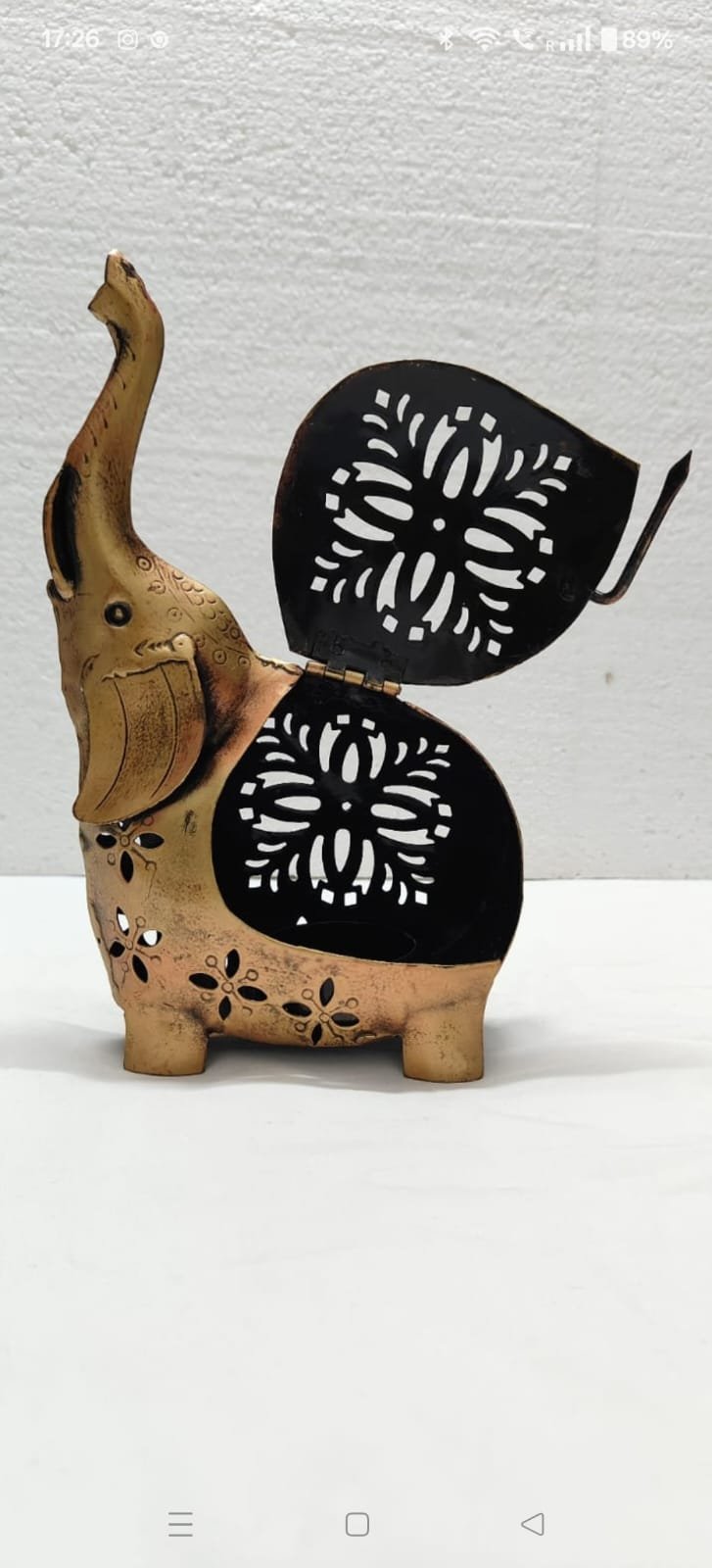 Elephant Diya Holder Pair - Handcrafted Decor