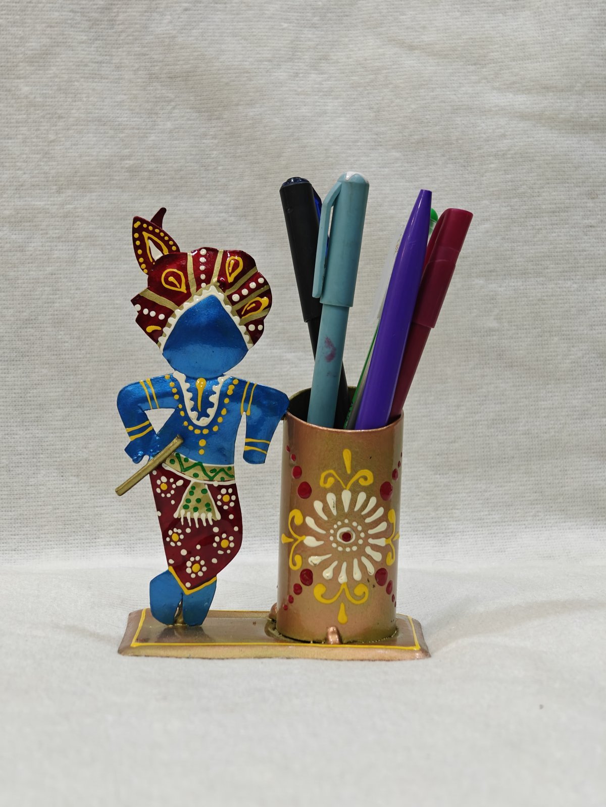Krishna Pen Stand - Handcrafted Decor