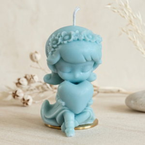 Sky Angel Heart Candle – Little Angel with Heart Sculpted Candle