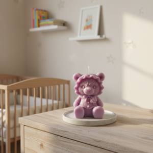 Cute Lady Bear Sculpted Candle
