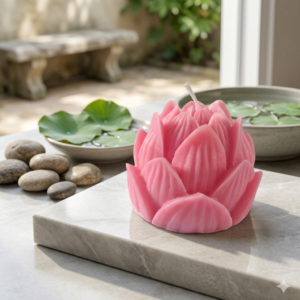 Serene Lotus Bloom Candle – Sculpted Lotus Flower Candle