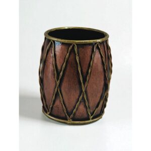 Dholak Pen Stand: Musical Folk Art Desk Piece