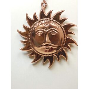 Sun Face Wall Hanging: Brass Finish Positive Energy