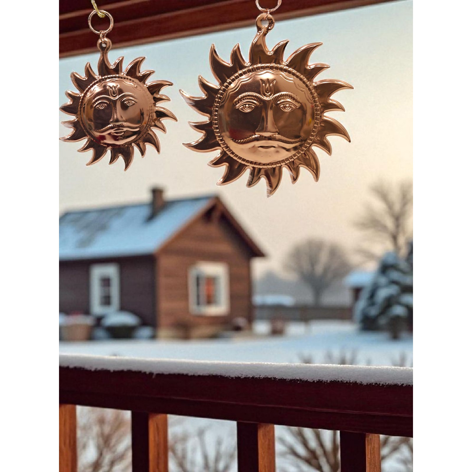Sun Face Wall Hanging: Brass Finish Positive Energy - Image 3
