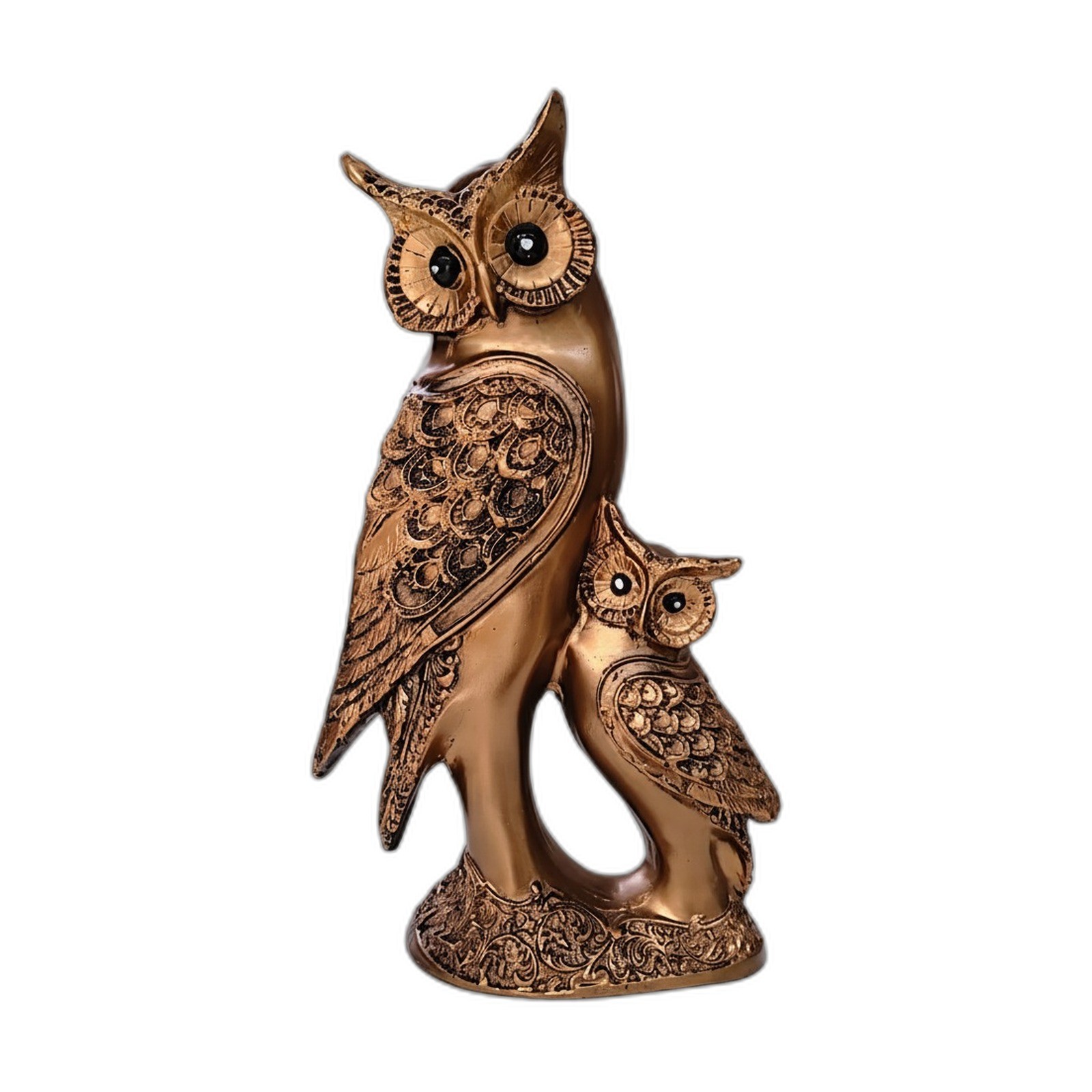 Wise Owl Statement Piece: Bronze-Finish Owl Trio - Image 3