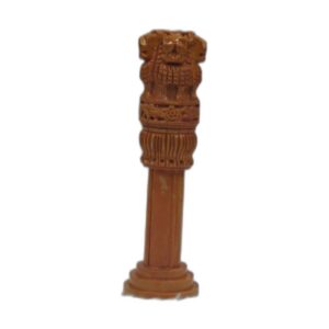 Ashoka Stambh: Hand-Carved Kadamb Wood Lion Capital