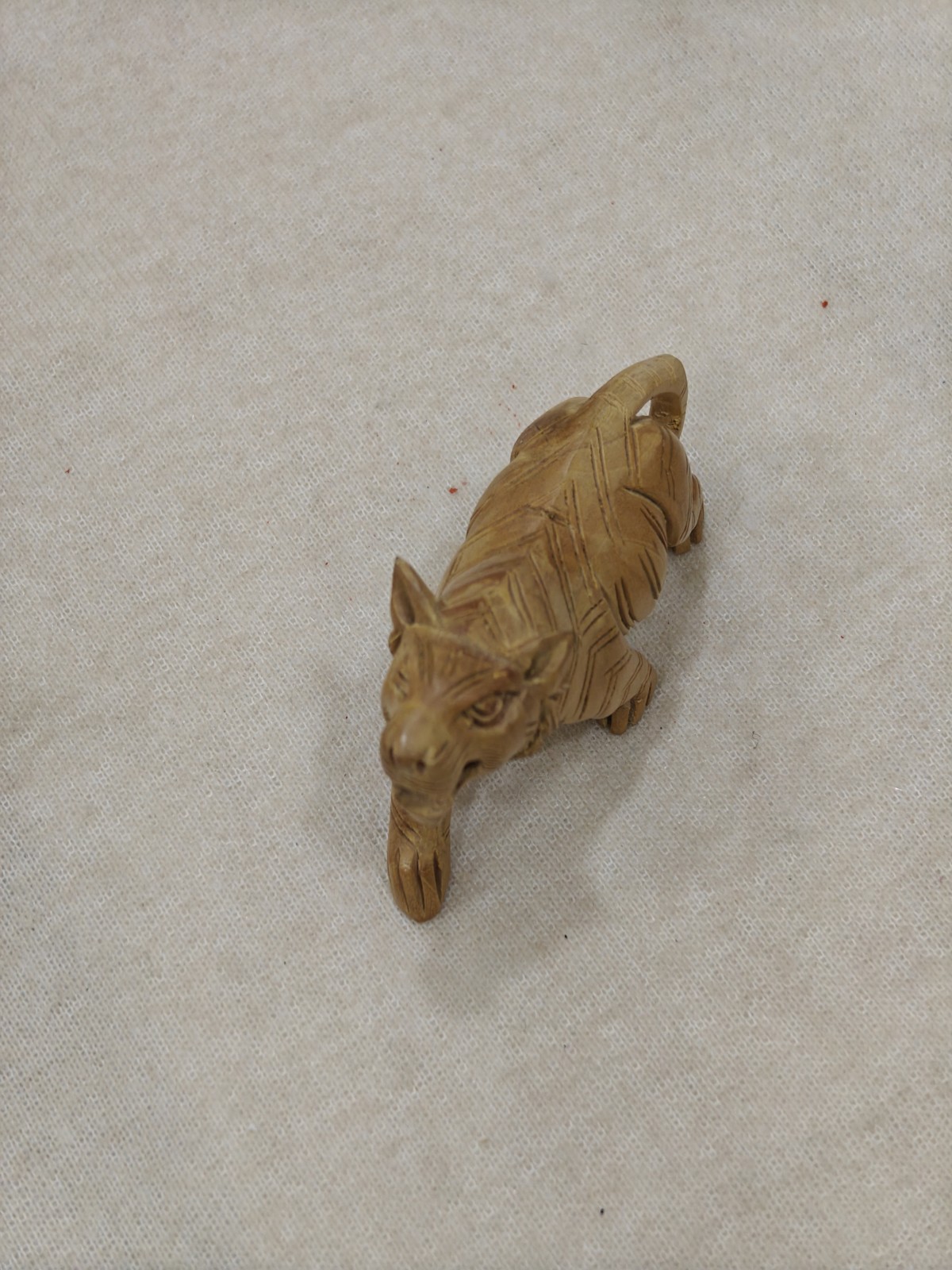 Unpolished Wooden Tiger Figurine - Image 5