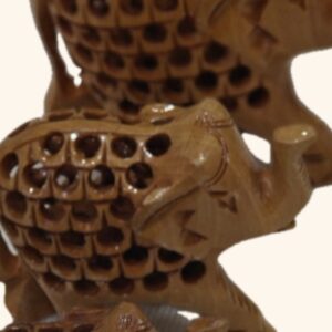 Rajhasti Accent, five carved jali elephants, close up of the detail