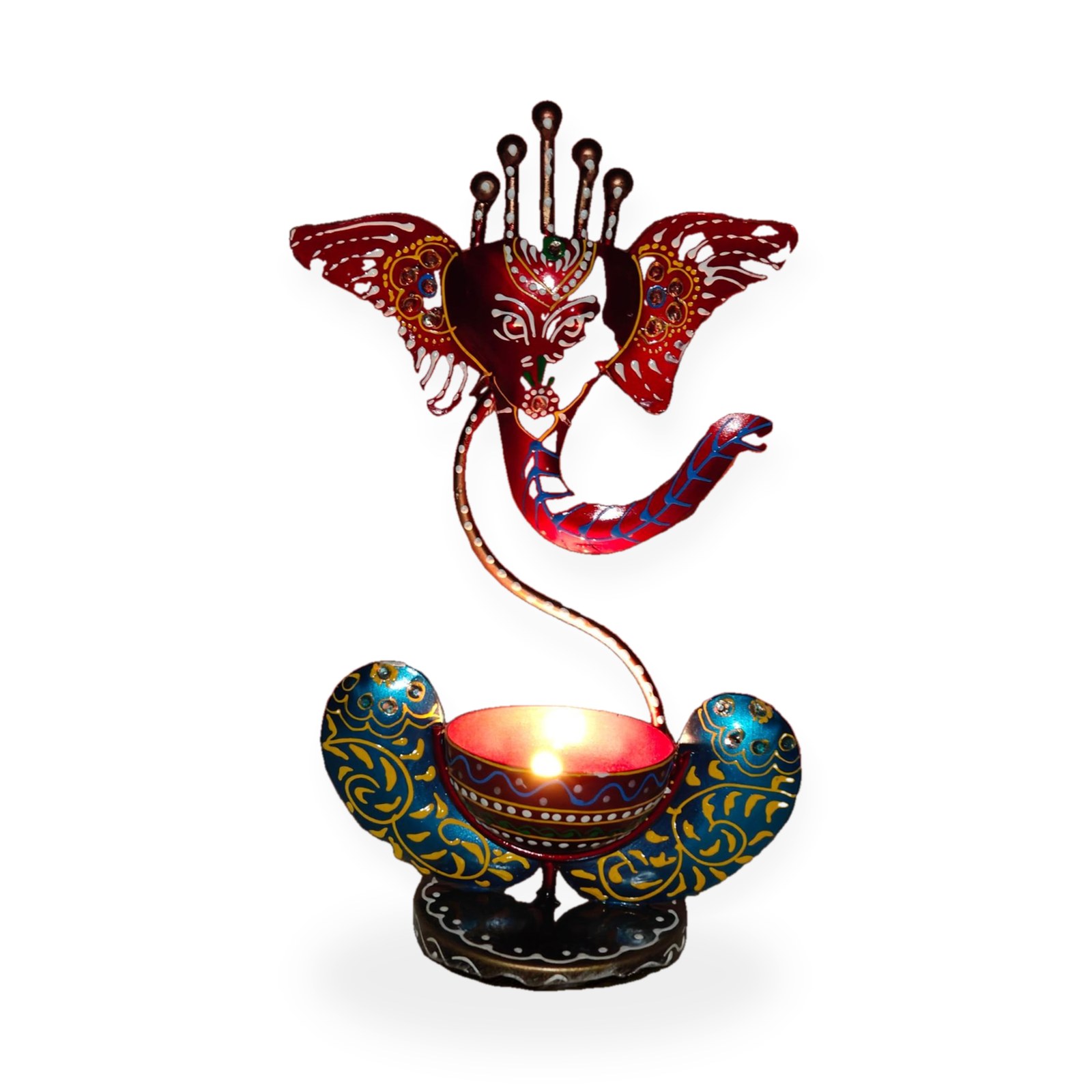 Ganesh Tealight Holder, on a white background