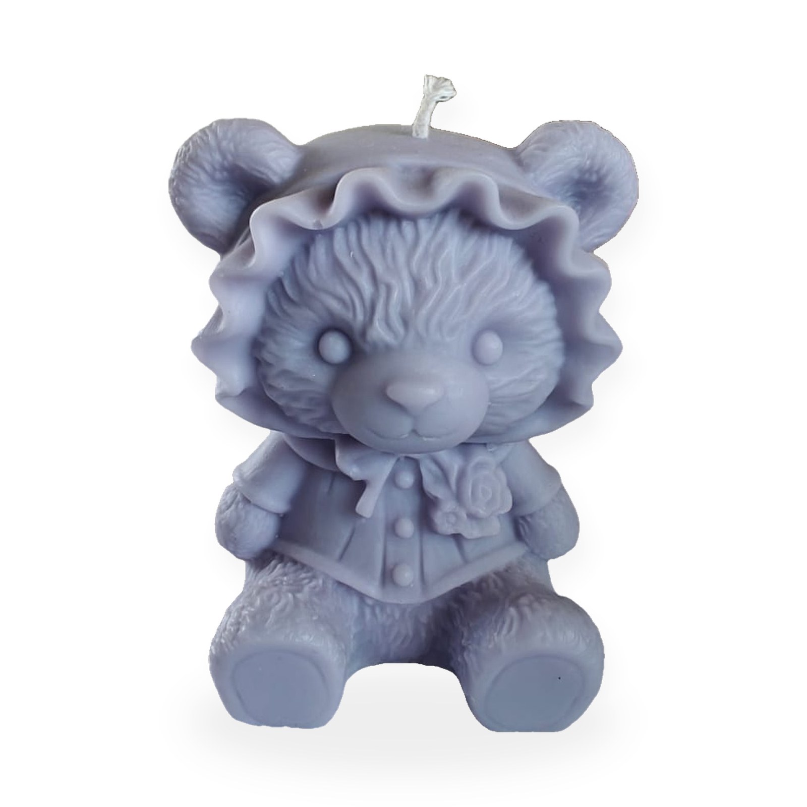 Cute Lady Bear Candle, on a white background