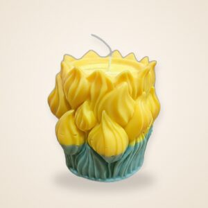 Lily Bouquet Candle, on a cream background