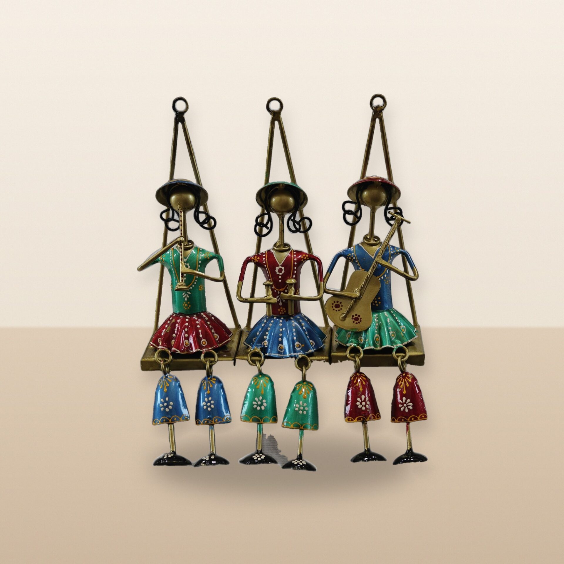 Musicians on a swing wall hanging on a tabletop