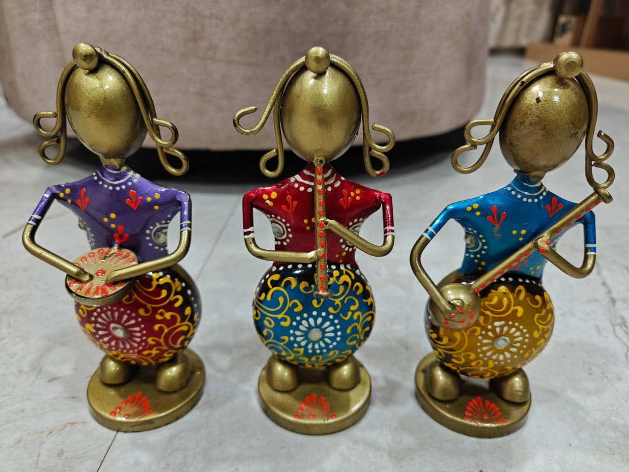 Raagini Trio lady musician figurines, set of 3