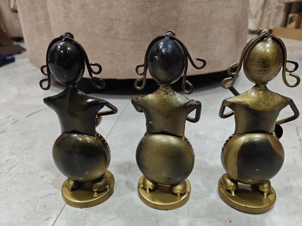 Raagini Trio lady musician figurines, set of 3