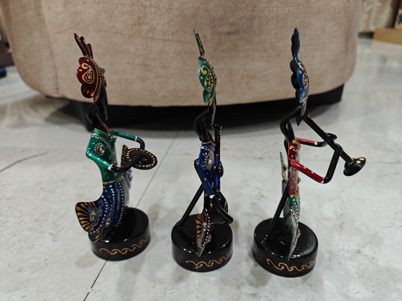 Pagdi Sur Mandali turbaned musician figurines, set of 3
