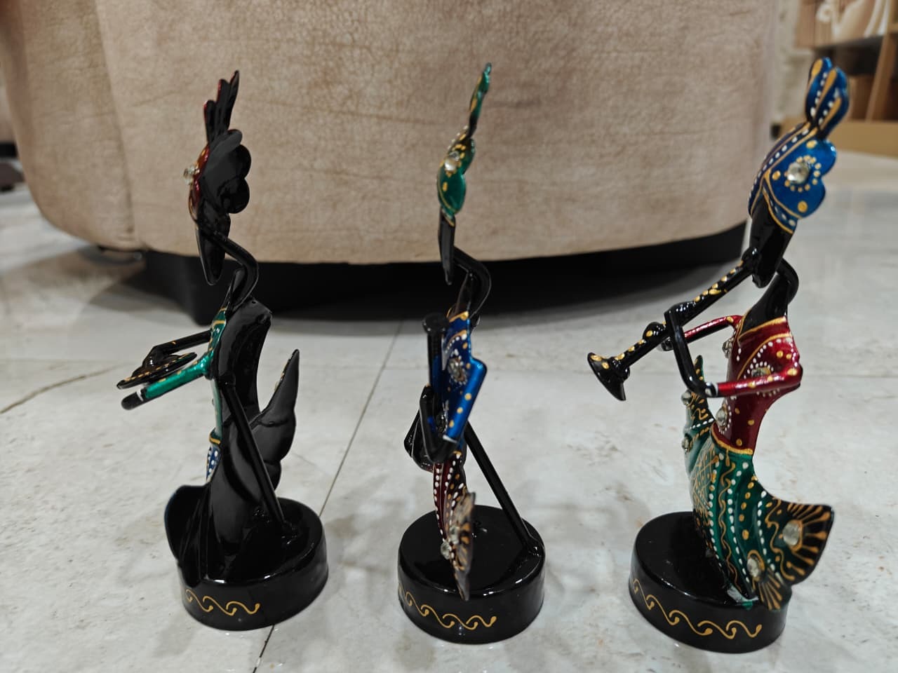 Pagdi Sur Mandali turbaned musician figurines, set of 3
