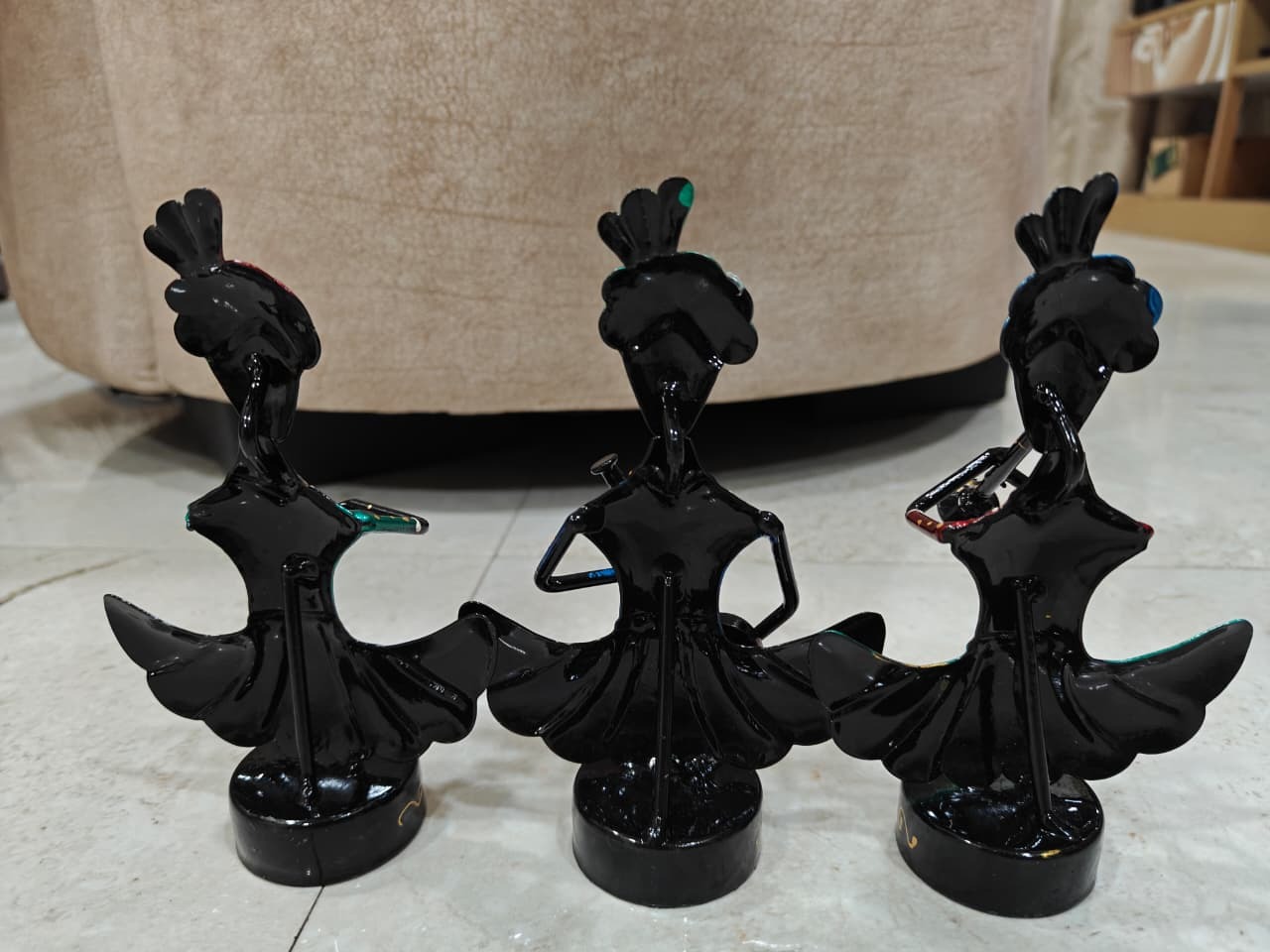 Pagdi Sur Mandali turbaned musician figurines, set of 3