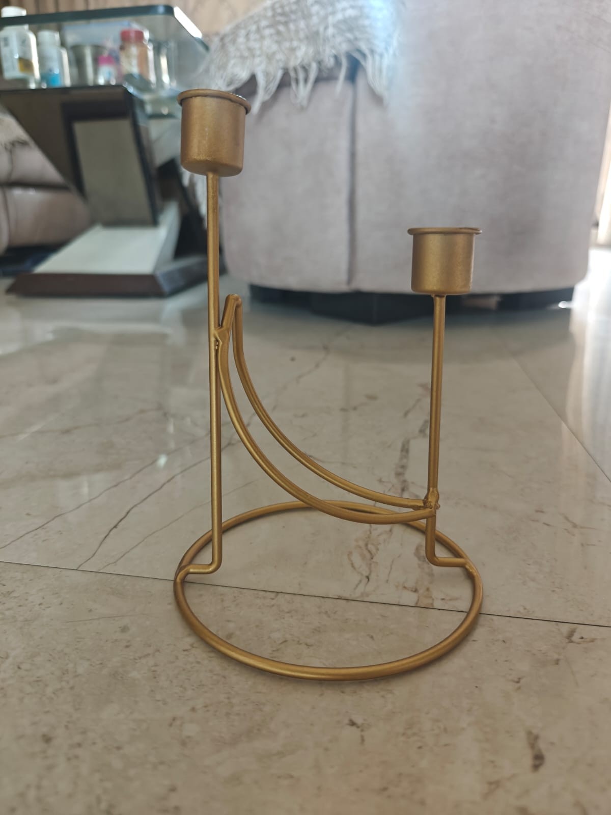 Ring Base Twin Candle Holder